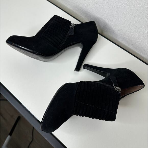 Salvatore Ferragamo Black Suede Narni Stiletto Bootie Side Zip 8 - Picture 6 of 16